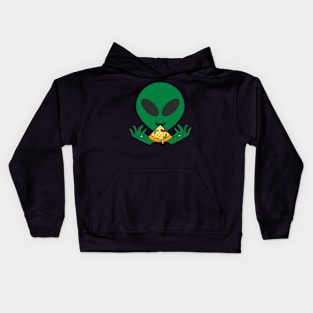 Alien Pizza Eating Kids Hoodie